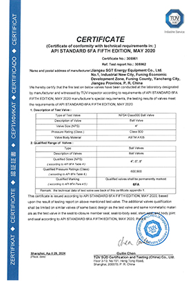4" Class 600 API 6FA Certification