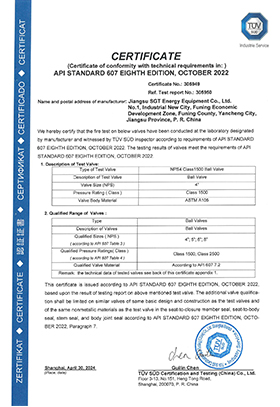 4" Class 1500 API 607 Certification
